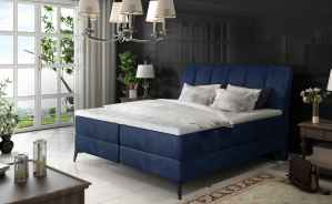 Kontinentální postel Boxspring ADELINE modrá 160x200cm