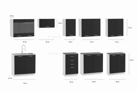 Kuchyňská linka PALERMO 320/260 dub sonoma / tobacco