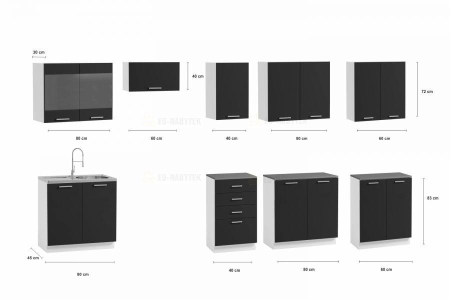 Kuchyňská linka PALERMO 320/260 dub sonoma / tobacco