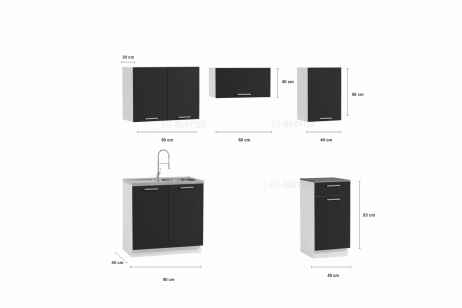 Kuchyňská linka LUSSI 180x120 dub sonoma