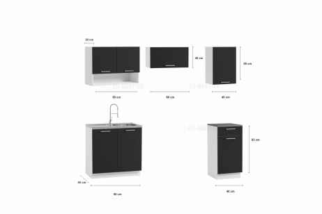 Kuchyňská linka LUSSI II 180x120 dub sonoma / tobacco