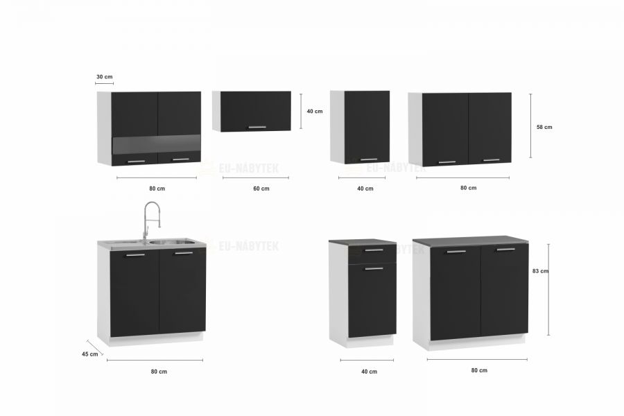 Kuchyňská linka LUSSI III 260X200 dub sonoma