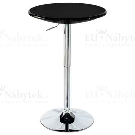 (AUB-5010 BK) Barový stůl, černá / chrom