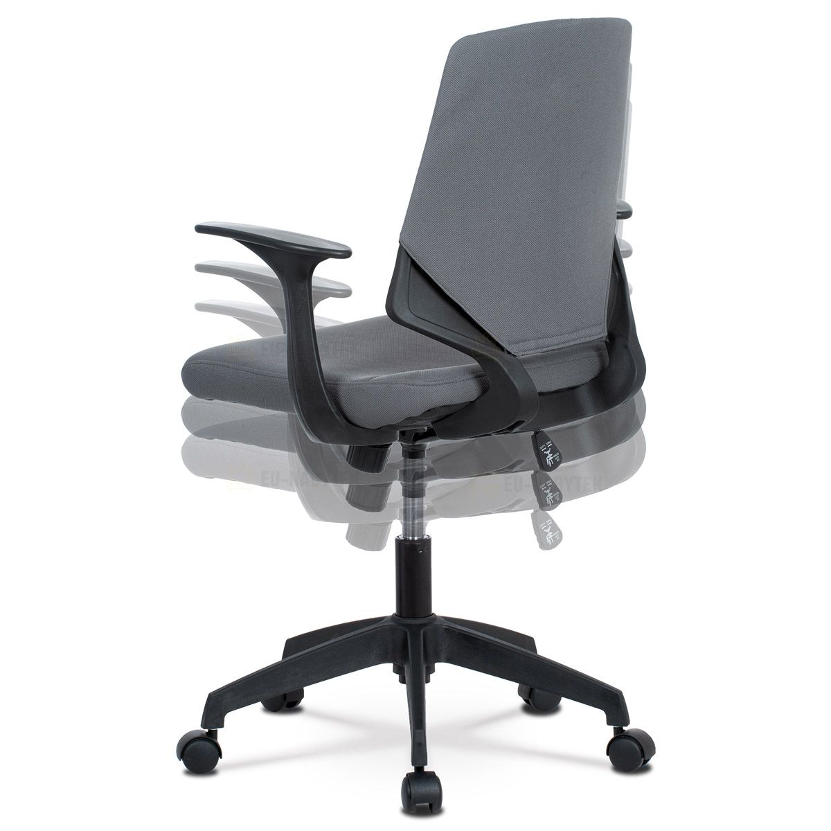 Kancelářská židle, šedá látka, černé PP područky