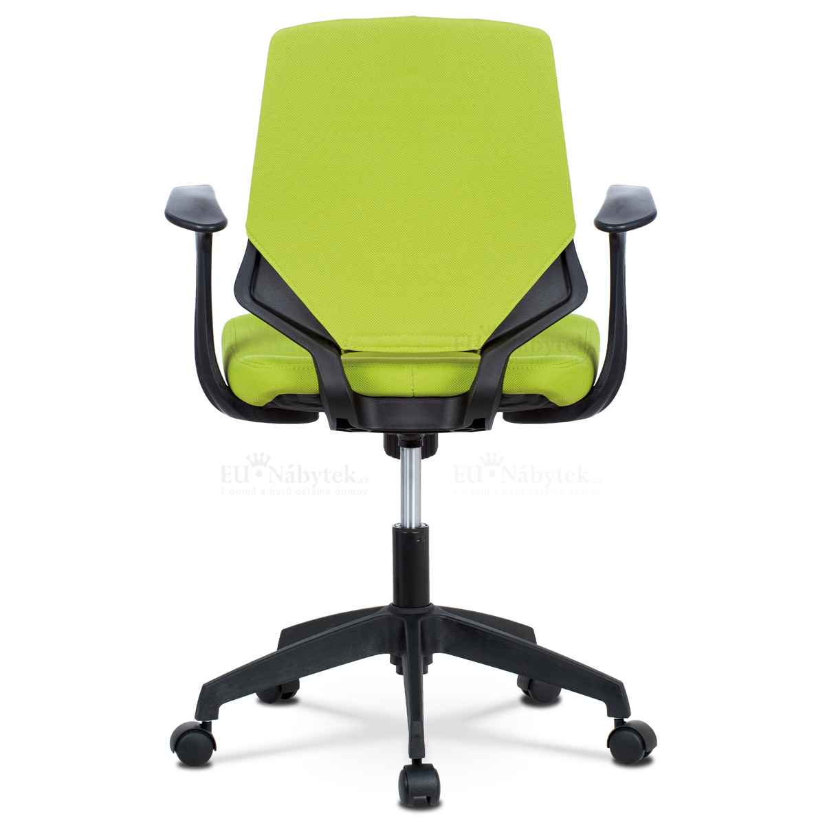 Kancelářská židle, zelená látka, černé PP područky DOPRODEJ