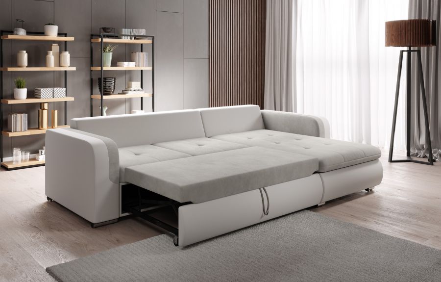 Rozkládací rohová sedačka FRODOS mini černá / šedá