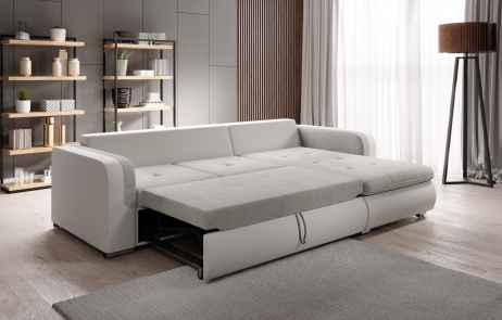 Rozkládací rohová sedačka FRODOS mini žlutá / černá