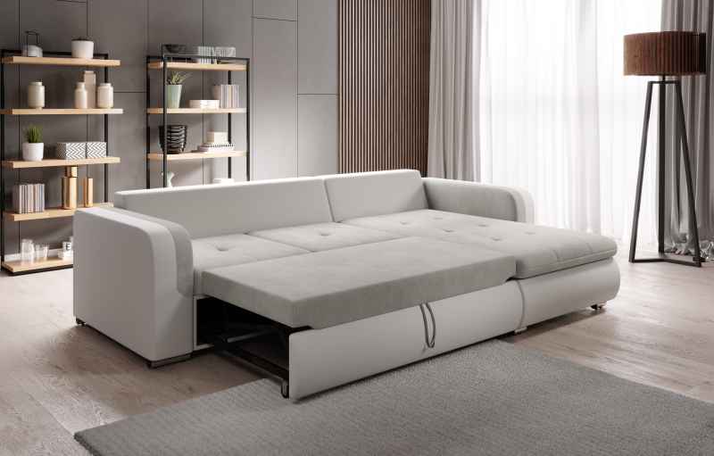 Rozkládací rohová sedačka FRODOS mini žlutá / černá