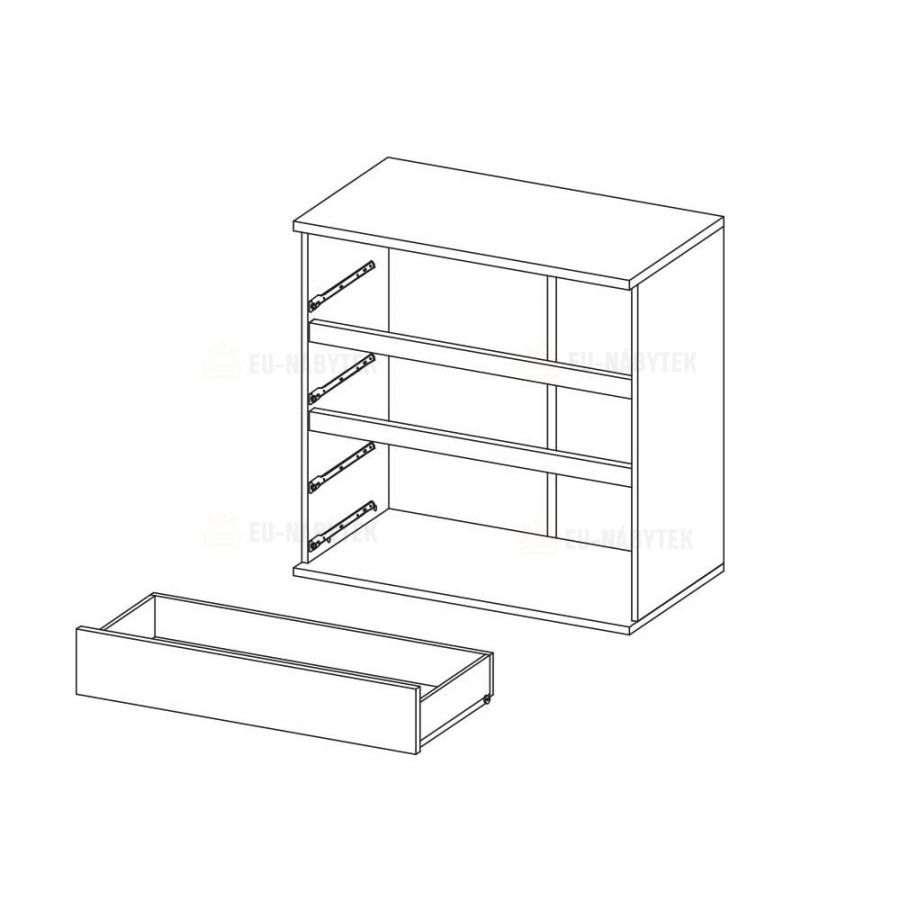 Komoda OLAN 4S dub sonoma / bílá