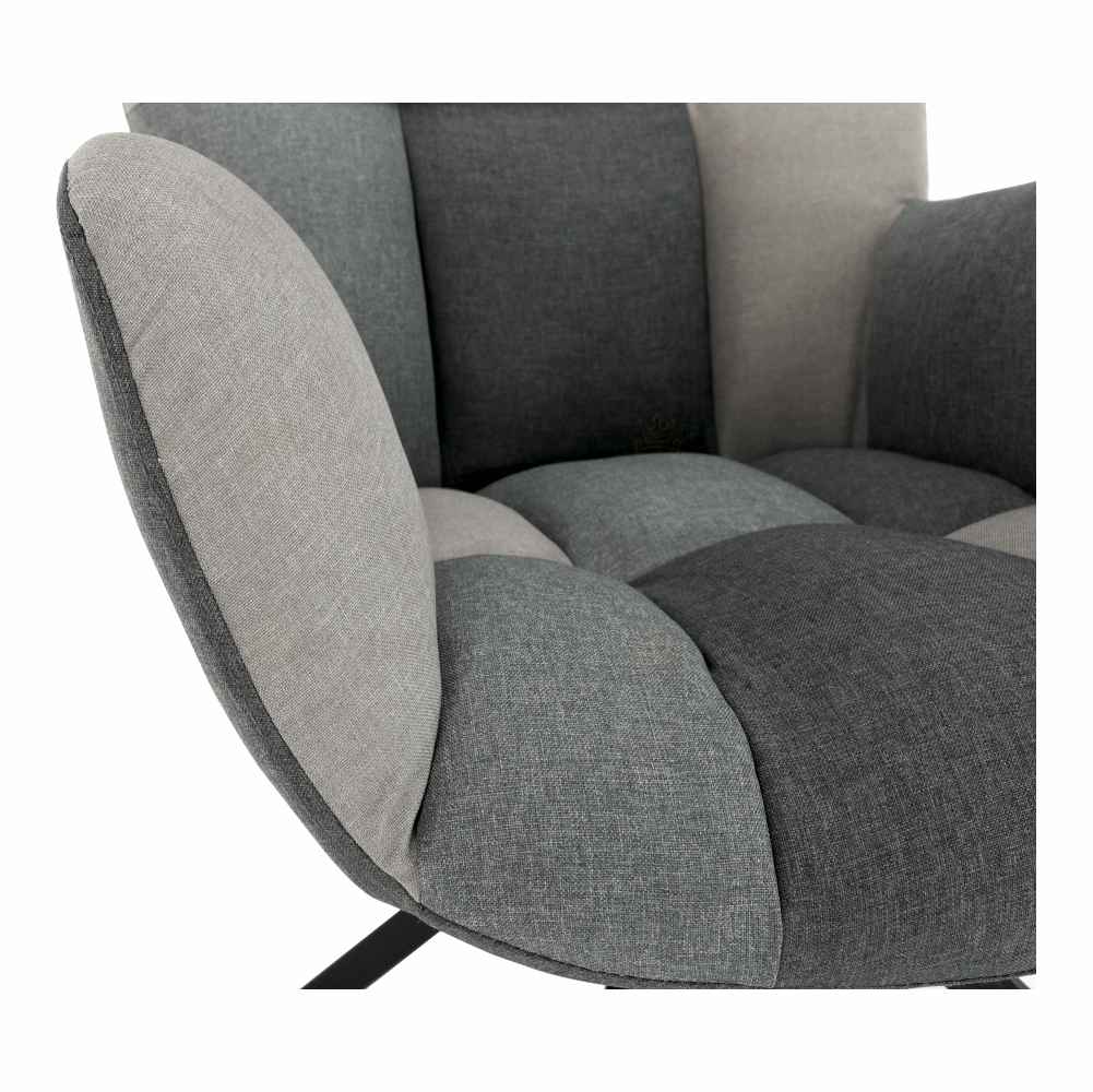 Designové otočné křeslo, patchwork/černá, KOMODO