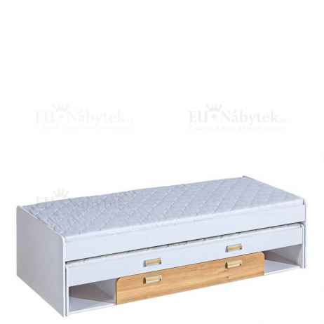 LORENZO L16 výsuvná postel s úl. prostorem bílá / dub nash