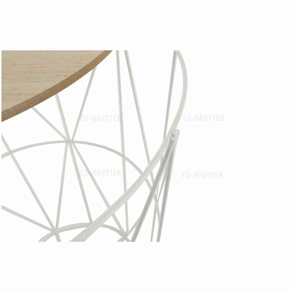 Příruční stolek, přírodní/bílá, NANCER TYP 3 DOPRODEJ