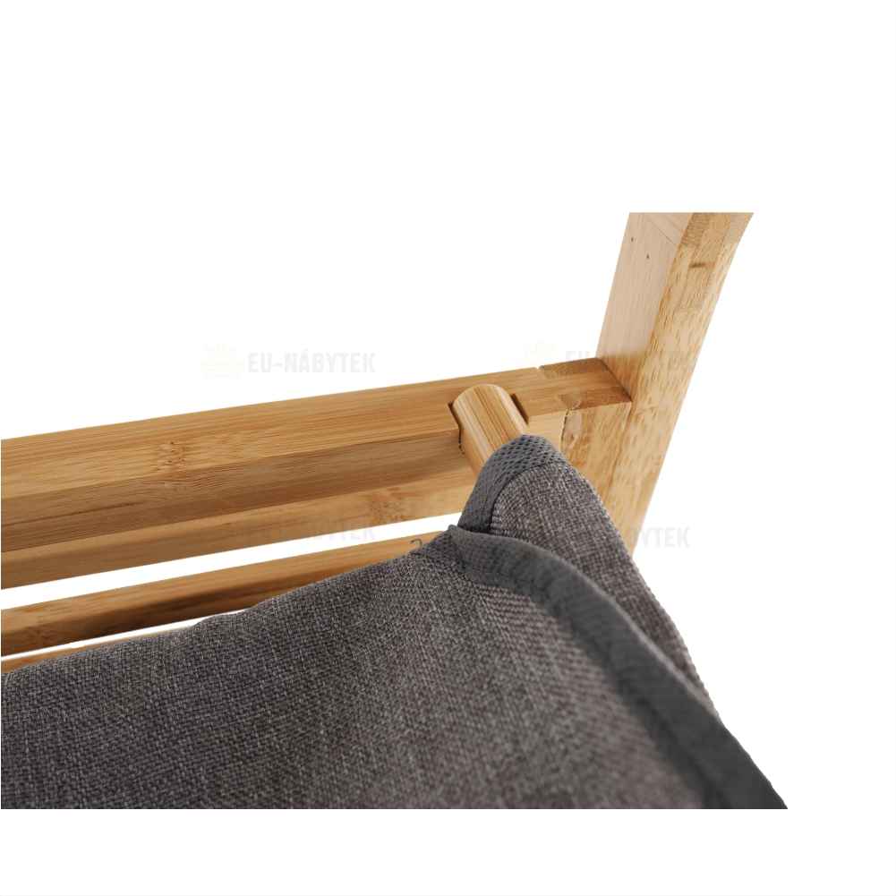 Koš na prádlo, přírodní bambus/šedá, POKO DOPRODEJ