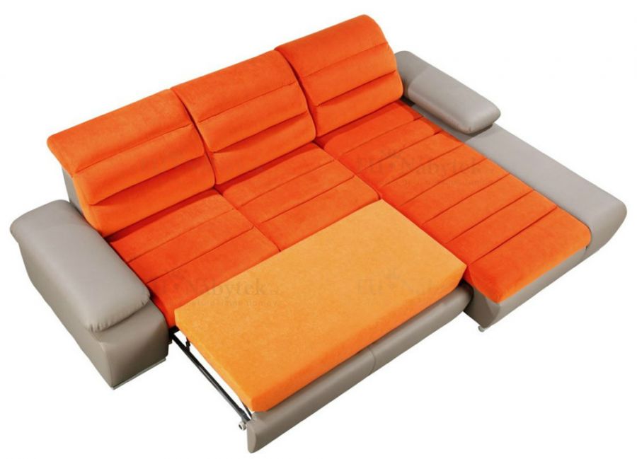 Rozkládací rohová sedačka KORFU L oranžová / šedá