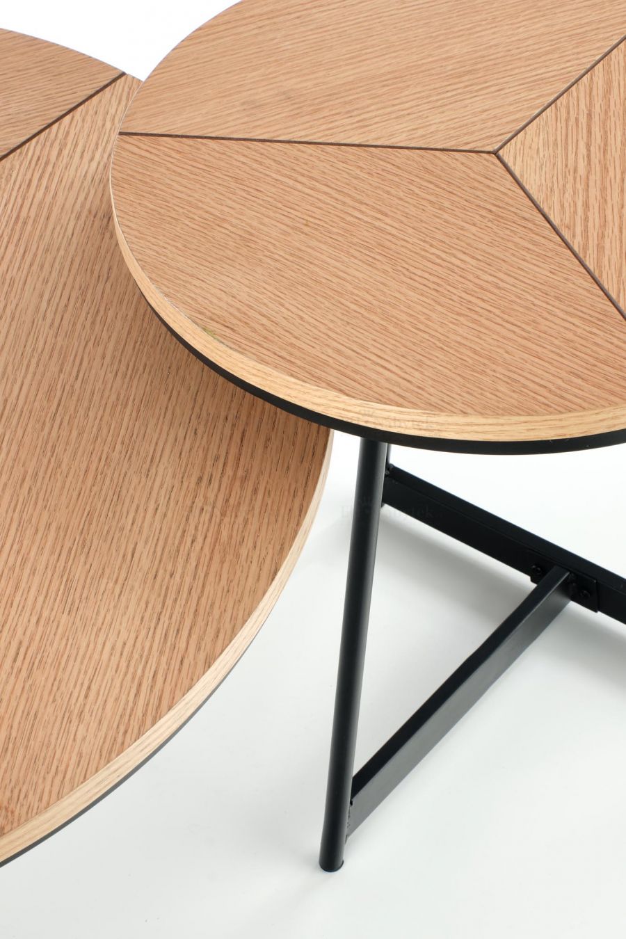 Konferenční stolek KARIDA z přírodního dubu / černý kov