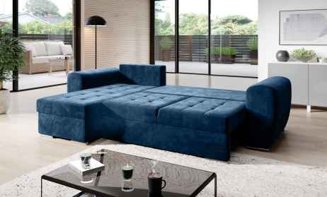 Rozkládací rohová sedačka BARON modrá