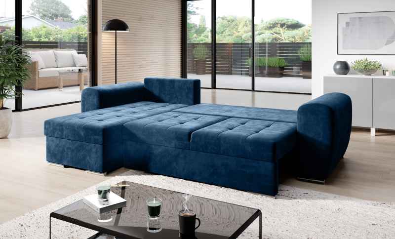 Rozkládací rohová sedačka BARON modrá