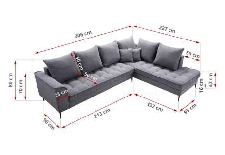 Rohová sedačka LENIA šedá