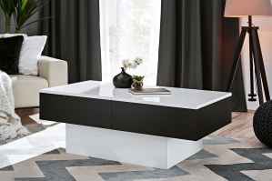 Konferenční stolek SALIMO černý mat / bílý lesk
