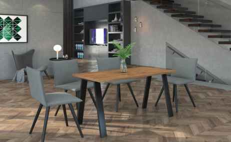 Jídelní stůl LEOPOLD 185x67 dub lancelot / černá