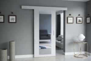 Posuvné dveře Waldor 90 bílá se zrcadlem