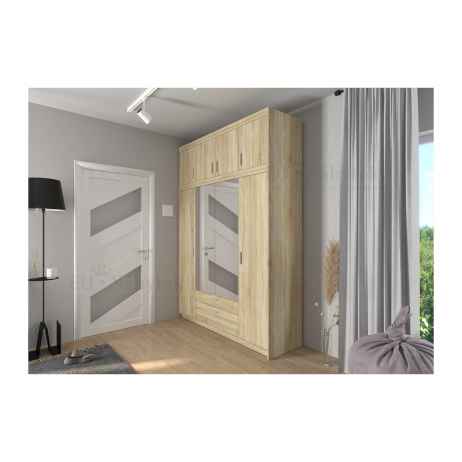 Šatní skříň LENA 176 se zrcadlem dub sonoma