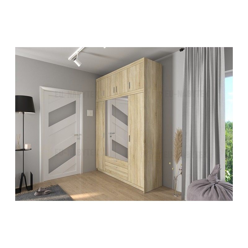 Šatní skříň LENA 176 se zrcadlem dub sonoma