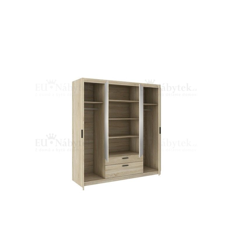 Šatní skříň LENA 176 se zrcadlem dub sonoma