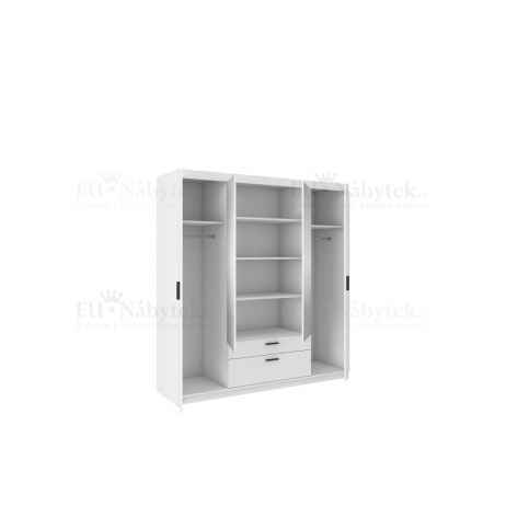 Šatní skříň LENA 176 se zrcadlem bílá