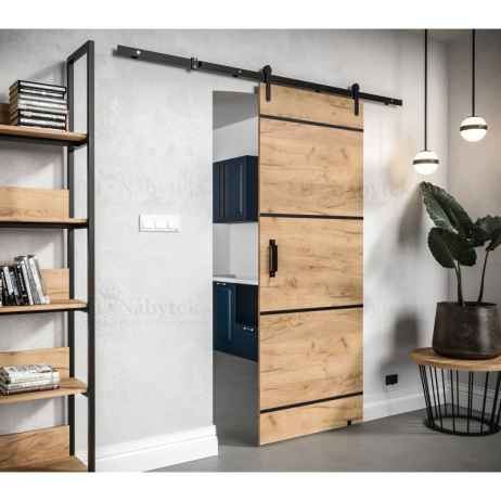 Posuvné dveře LOFT IV 90 dub zlatý/černá