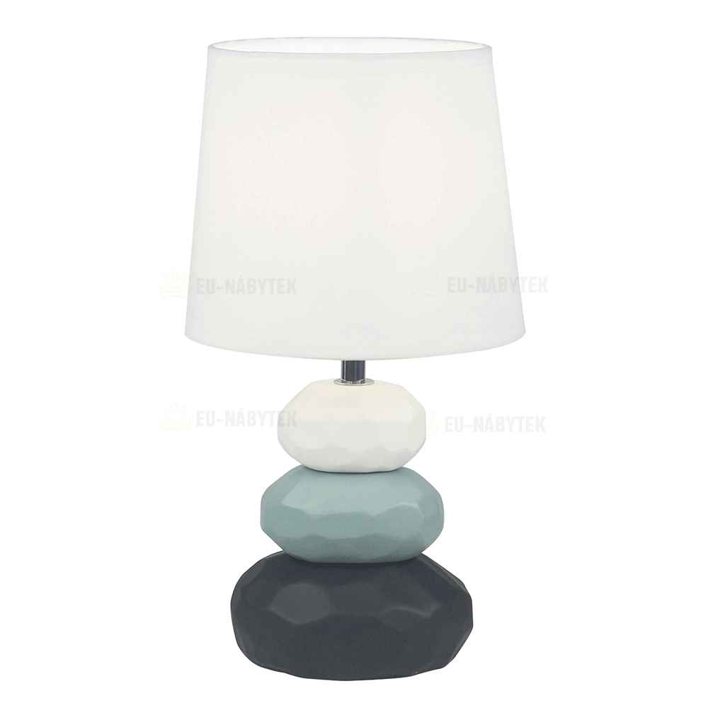 Stolní lampa, bílá / modrá / černá, LENUS DOPRODEJ*