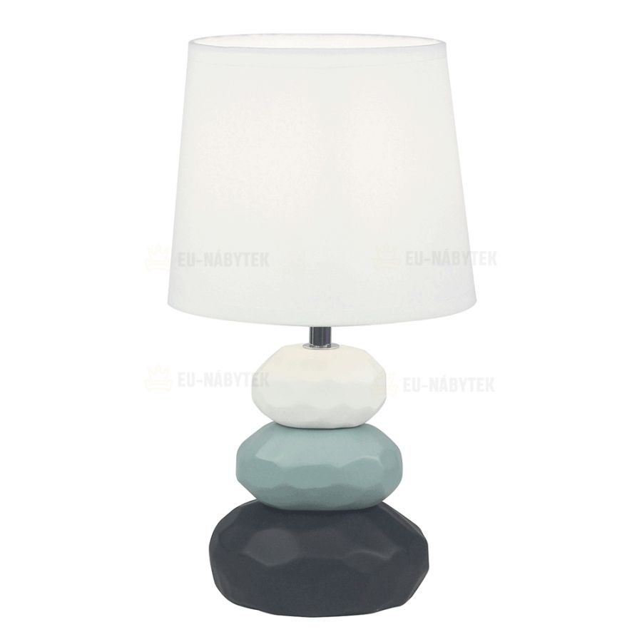 Stolní lampa, bílá / modrá / černá, LENUS DOPRODEJ*