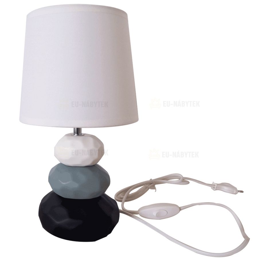 Stolní lampa, bílá / modrá / černá, LENUS DOPRODEJ*
