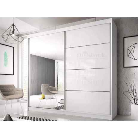 Skříň s posuvnými dveřmi, bílá, 183x61x218, MULTI 35 DOPRODEJ*