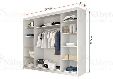 Šatní skříň ALBINA 250 dub sonoma