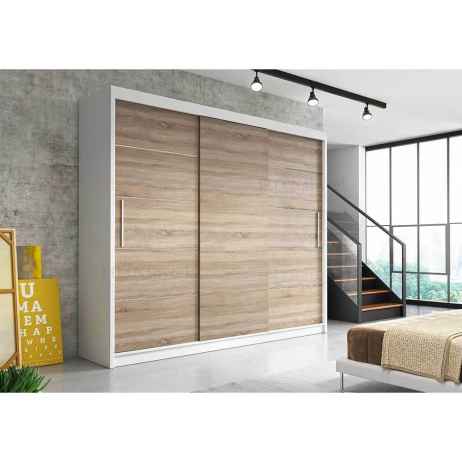 Šatní skříň ALBINA 250 bílá / dub sonoma