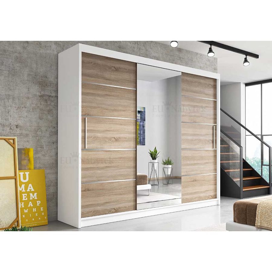 Šatní skříň ASTRIDA 233 bílá / dub sonoma