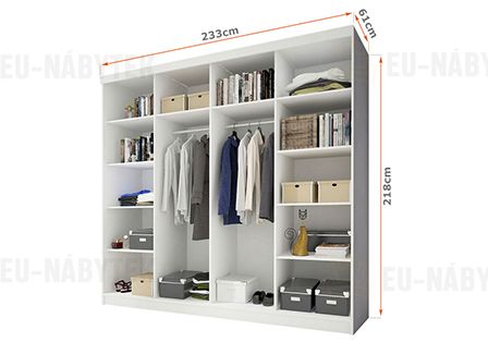 Šatní skříň ASTRIDA 233 černá / bílá