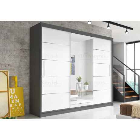 Šatní skříň ASTRIDA 233 grafit / bílá