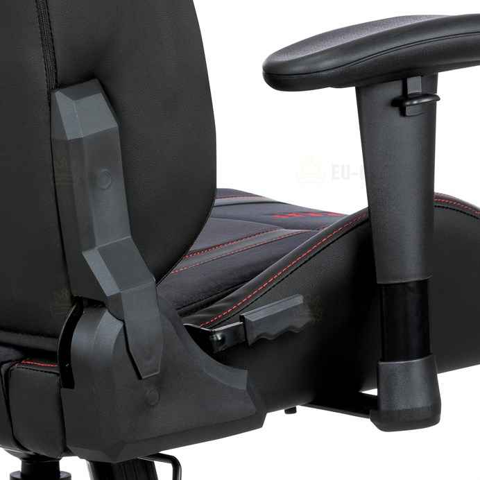 Herní křeslo ERACER, černá sametová látka a ekokůže, houpací mechanismus, opěrák