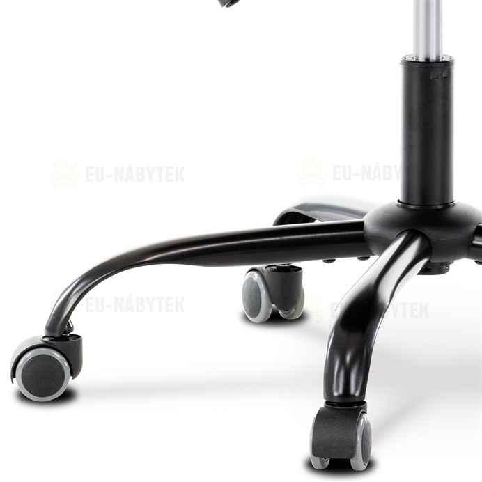 Herní křeslo, šedá a černá ekokůže, houpací mech., opěrák 135°