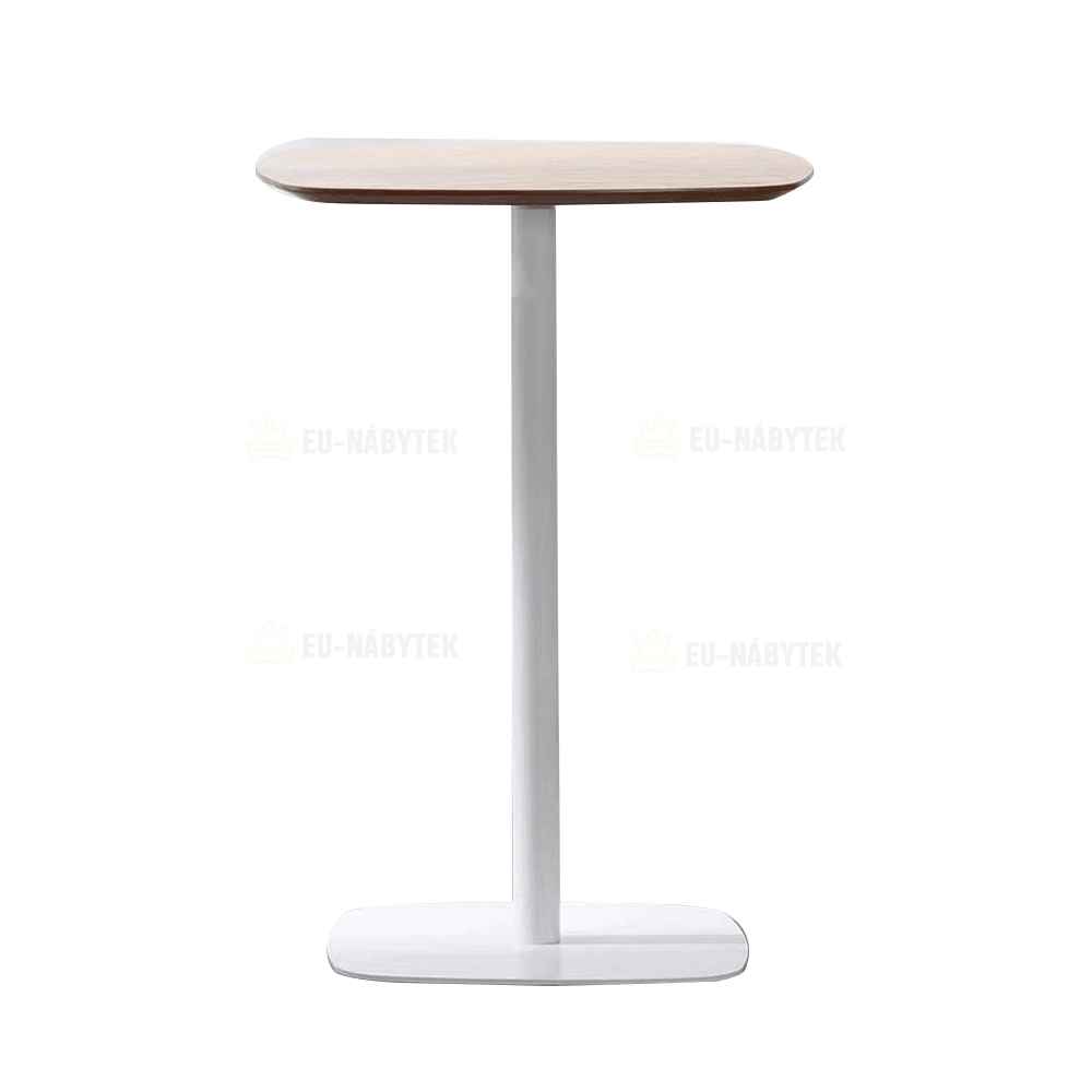 Barový stůl, dub / bílá, MDF / kov, průměr 60 cm, HARLOV