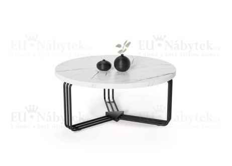 Konferenční stolek ANTICA bílý mramor / černá