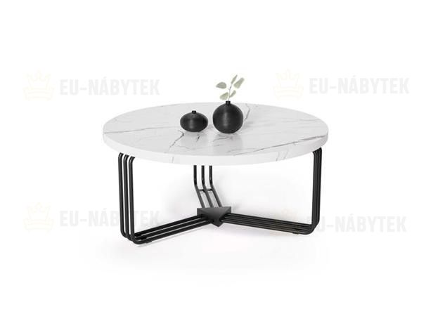 Konferenční stolek ANTICA bílý mramor / černá