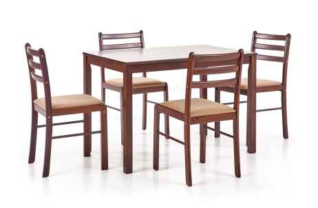 Jídelní sestava NEW STARTER II /4 židle espresso+ stůl