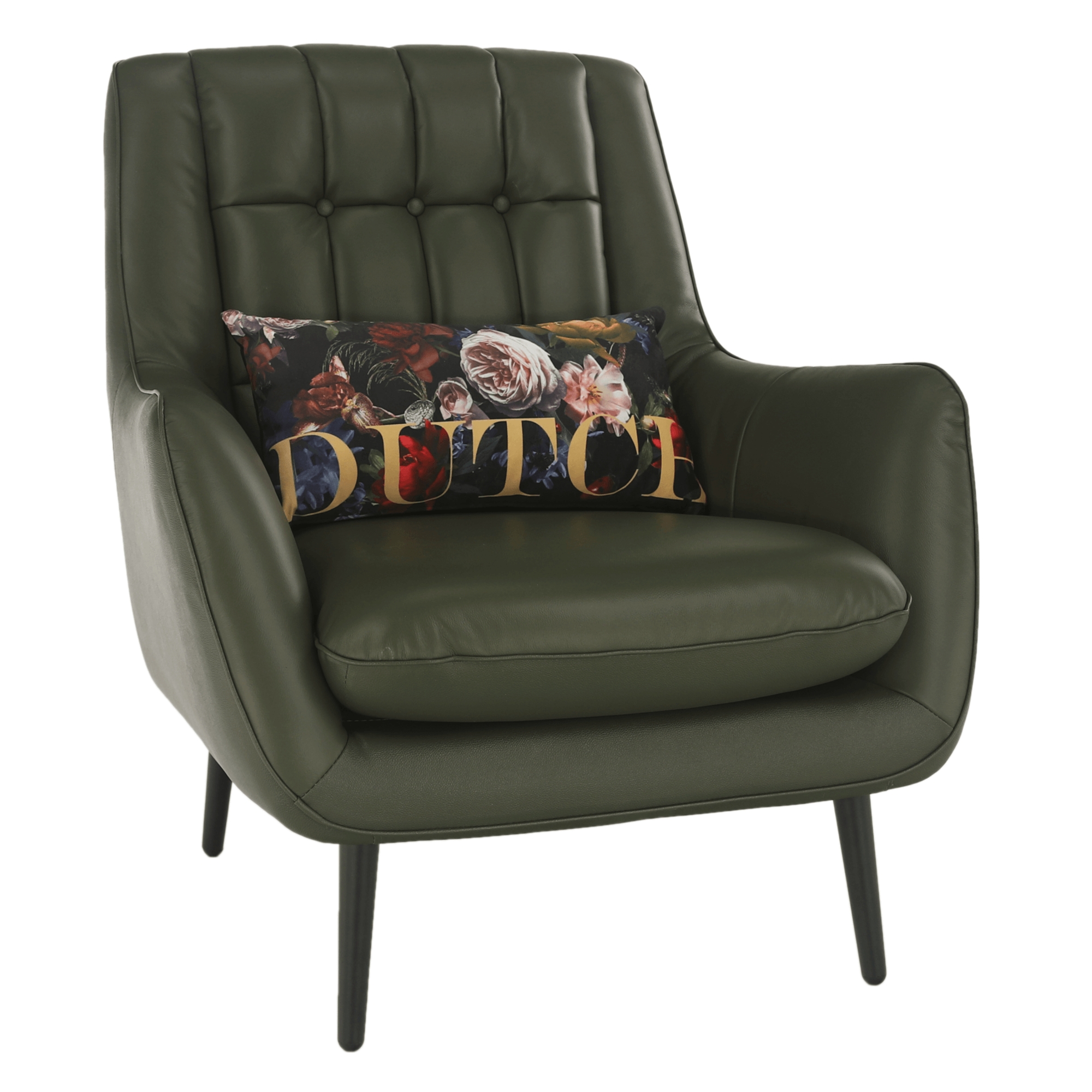 Designové křeslo, kůže / ekokůže, olivově zelená / černá, LINSY