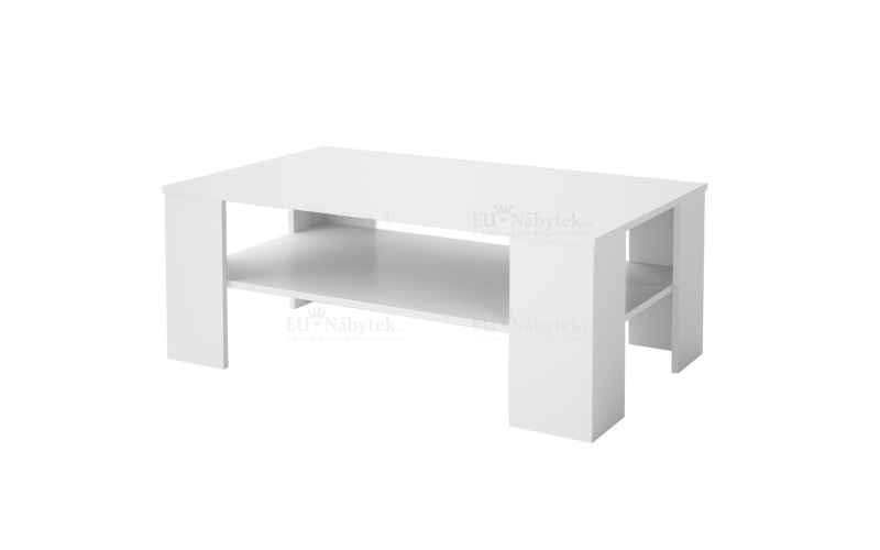 Set sedací souprava MIA L šedá melír + konferenční stolek EMANUEL bílá