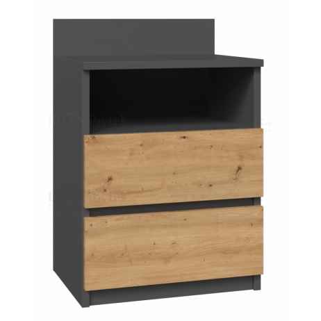 Noční stolek MALMO M1 antracit / dub artisan
