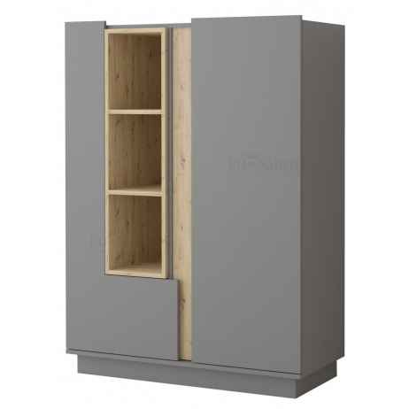 Nízký regál GRENAI šedá / dub artisan DOPRODEJ*