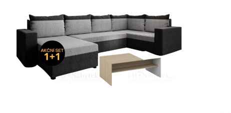 Set sedací souprava MAROKO světle šedá/šedá a konferenční stolek